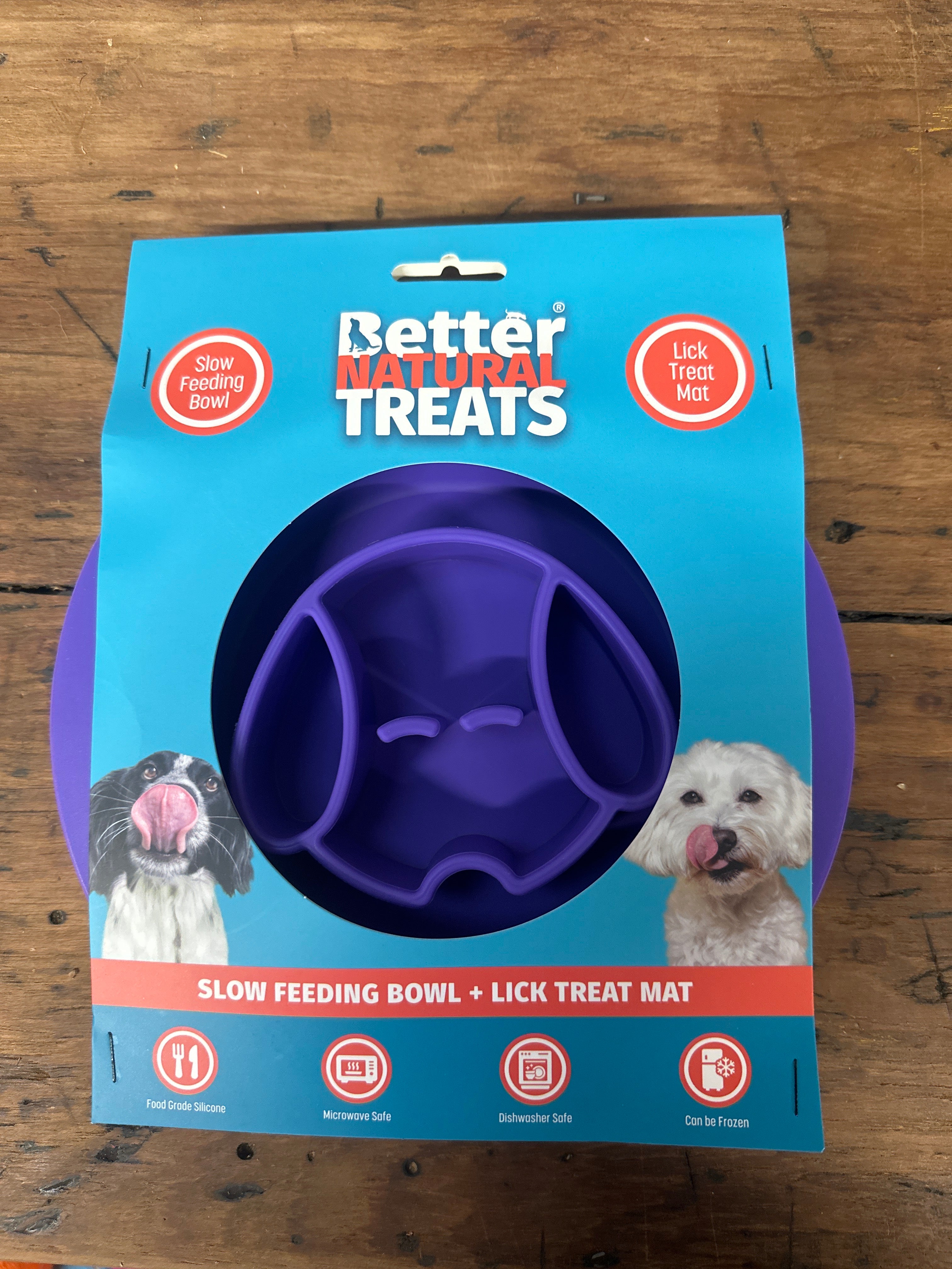 Better Natural Treats Dual Sided Pet Bowl Slow Feeder and Lick Mat