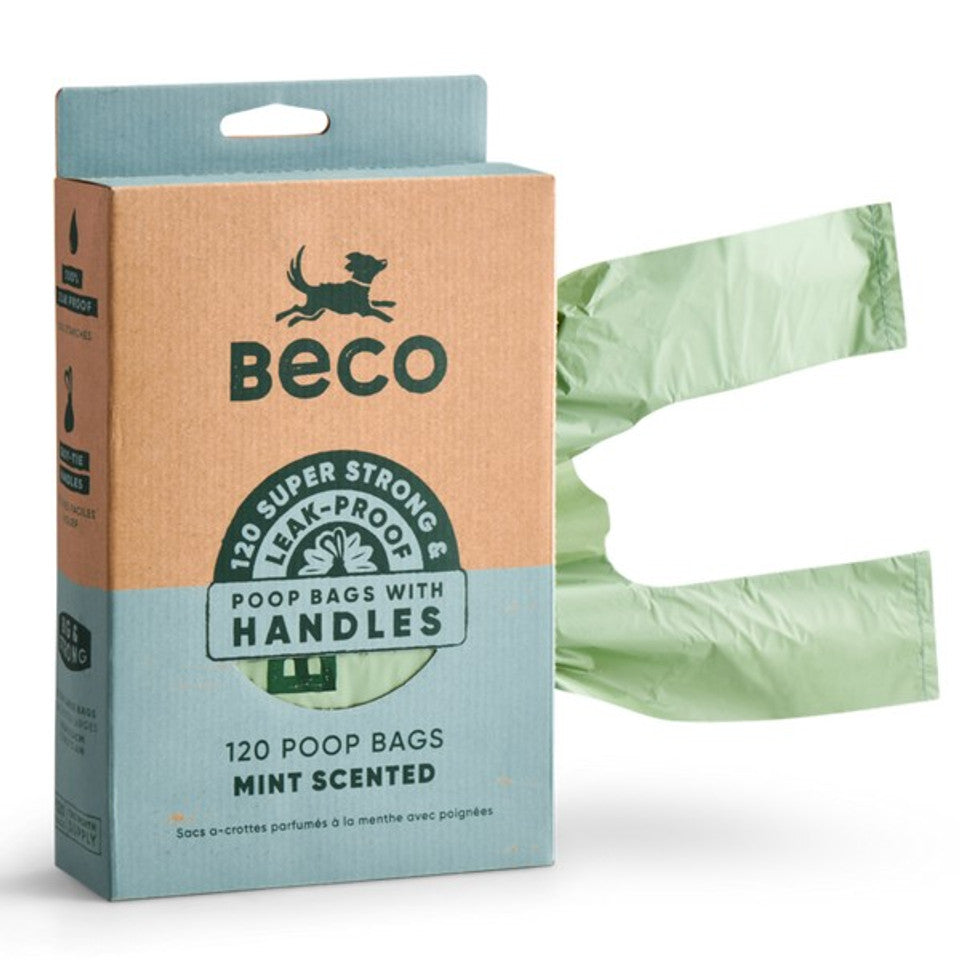 Beco Recycled Poop Bags with Handles | Mint Scented
