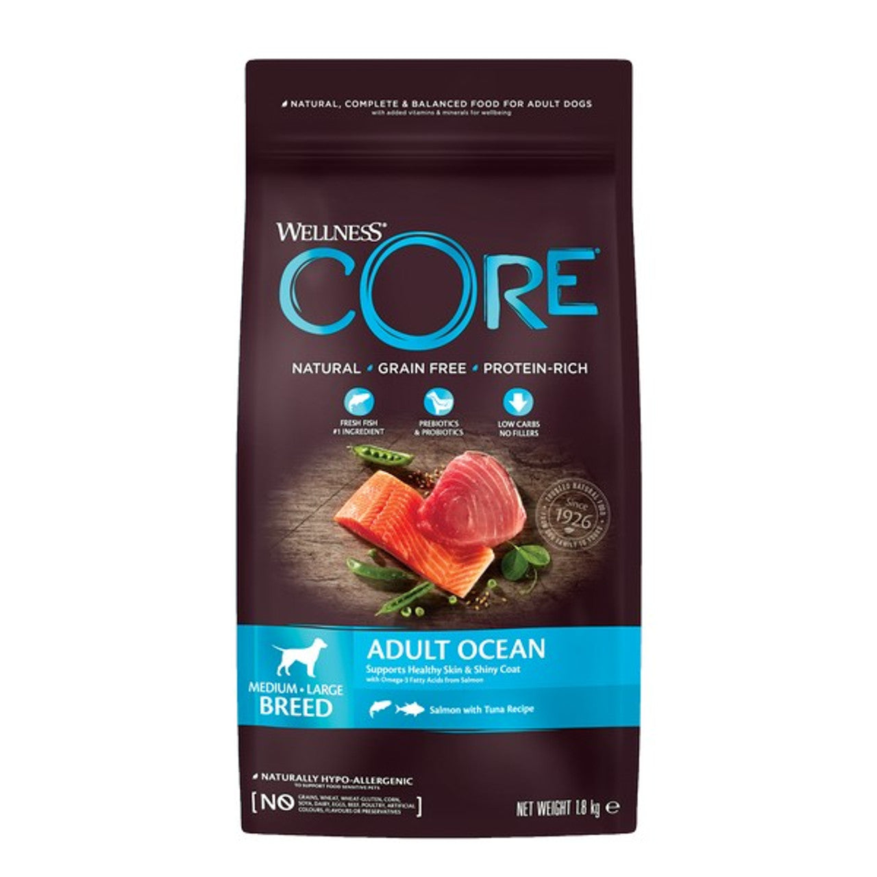 Wellness CORE Dog Dry Adult Ocean Salmon with Tuna Recipe 1.8kg