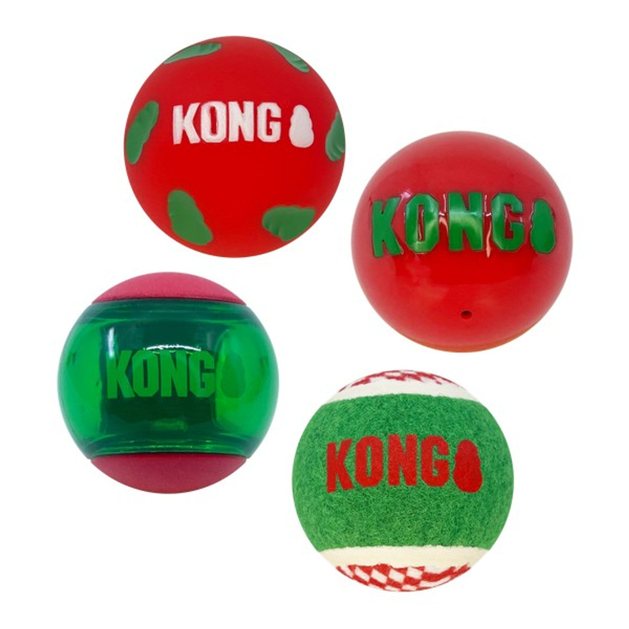 KONG Holiday 2025 Occasions Balls 4pk Medium