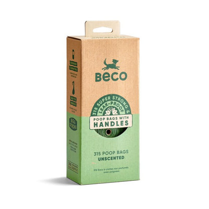 Beco Unscented Recyled Poop Bags with Handles x315 Pack