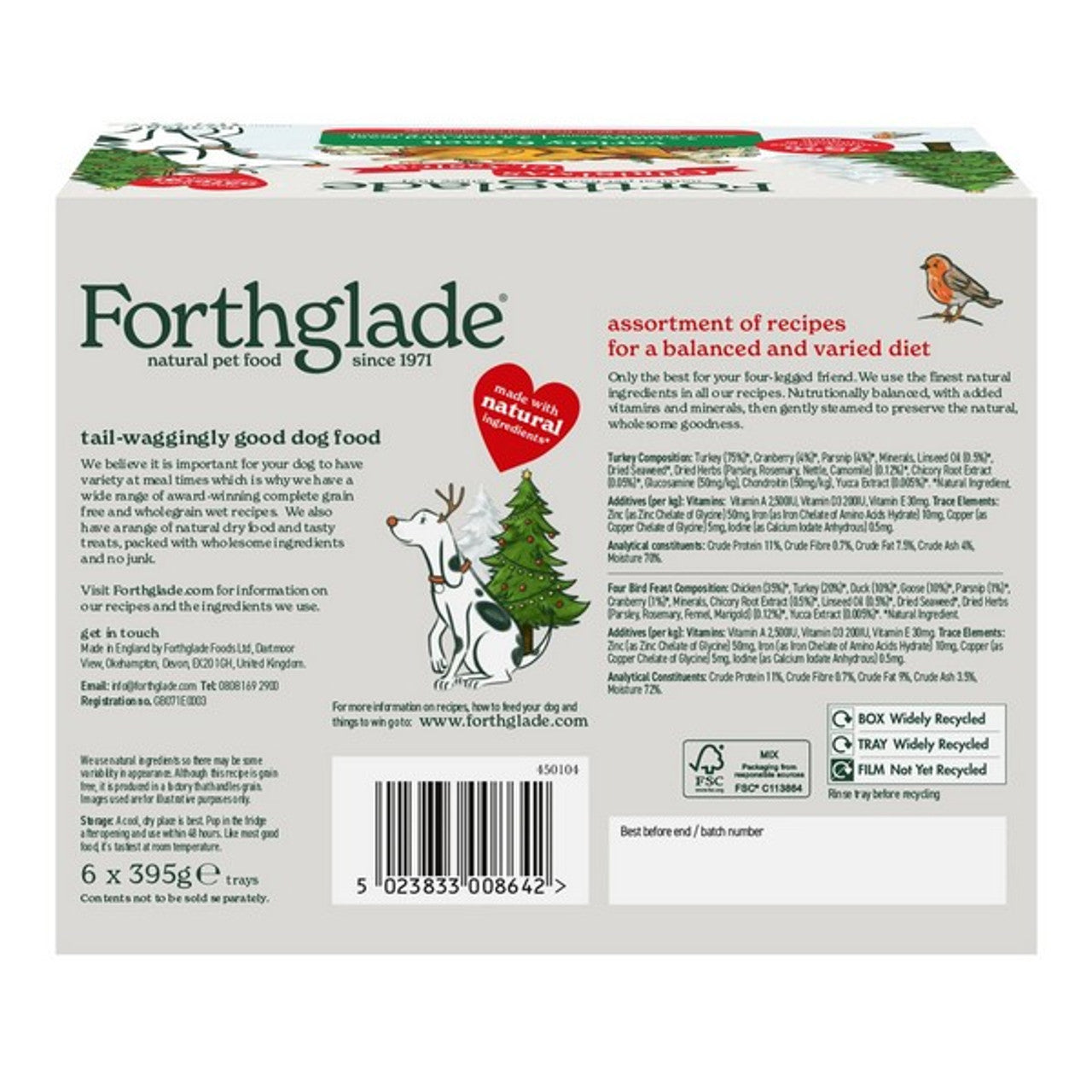 Forthglade Adult Variety (Christmas) Grain Free 6x395g