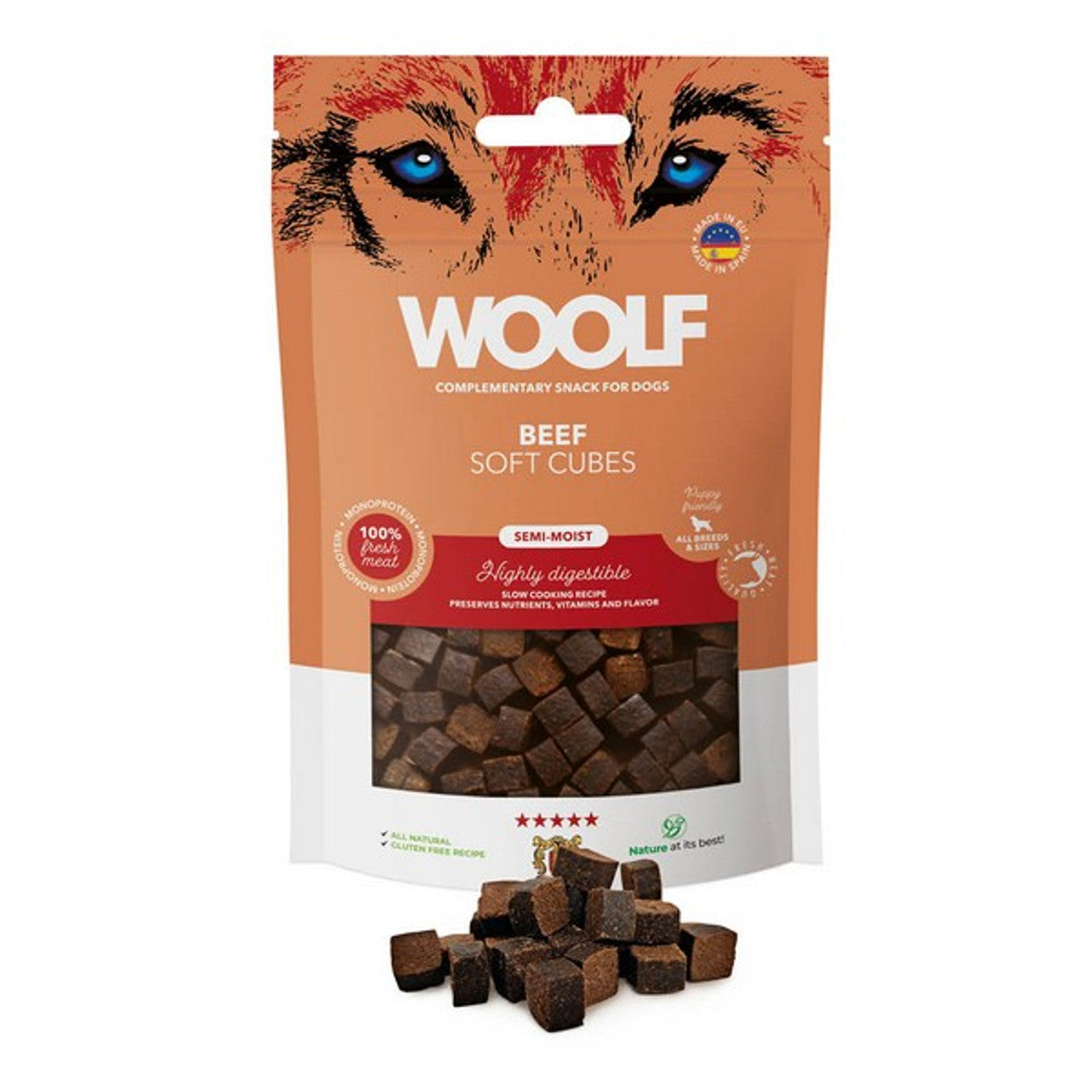 CoA Woolf Soft Cubes Beef 100g