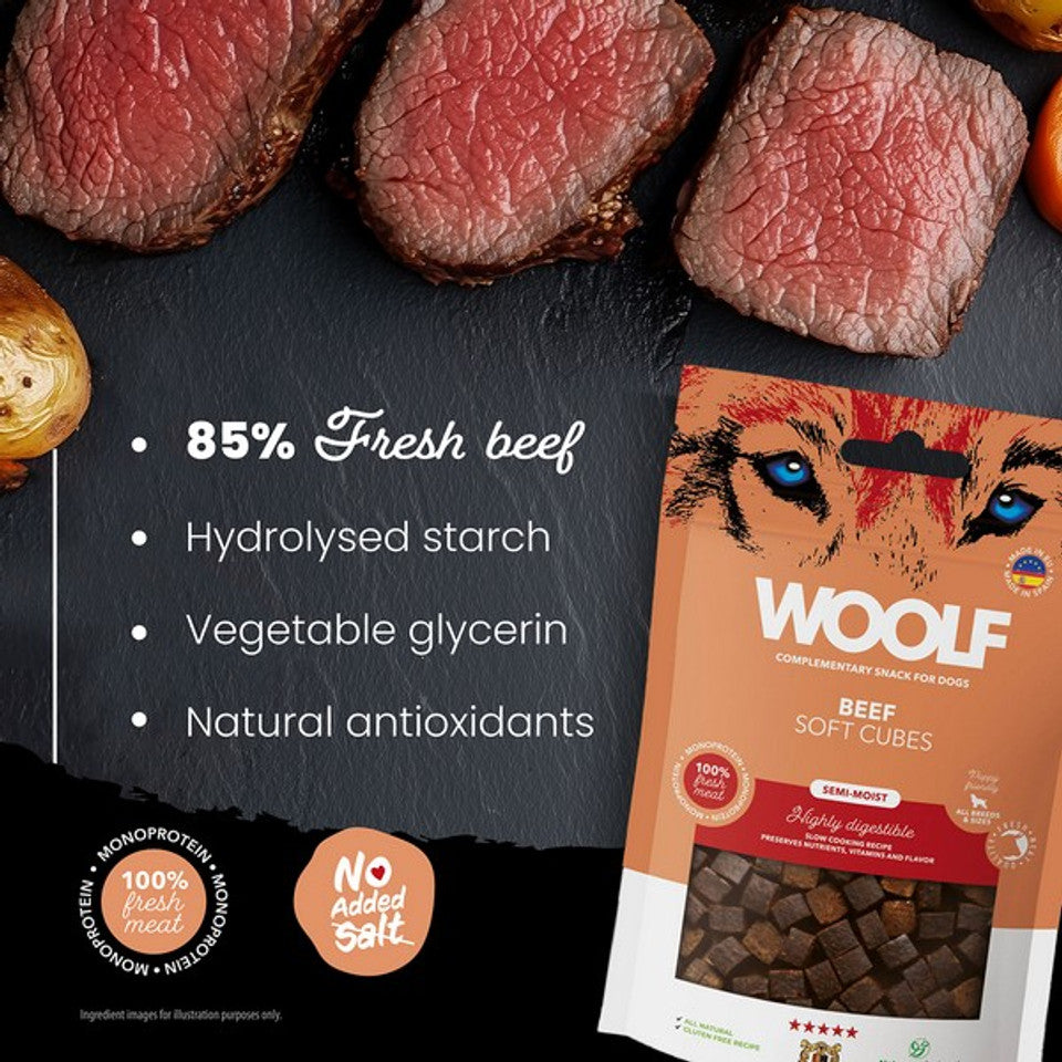 CoA Woolf Soft Cubes Beef 100g