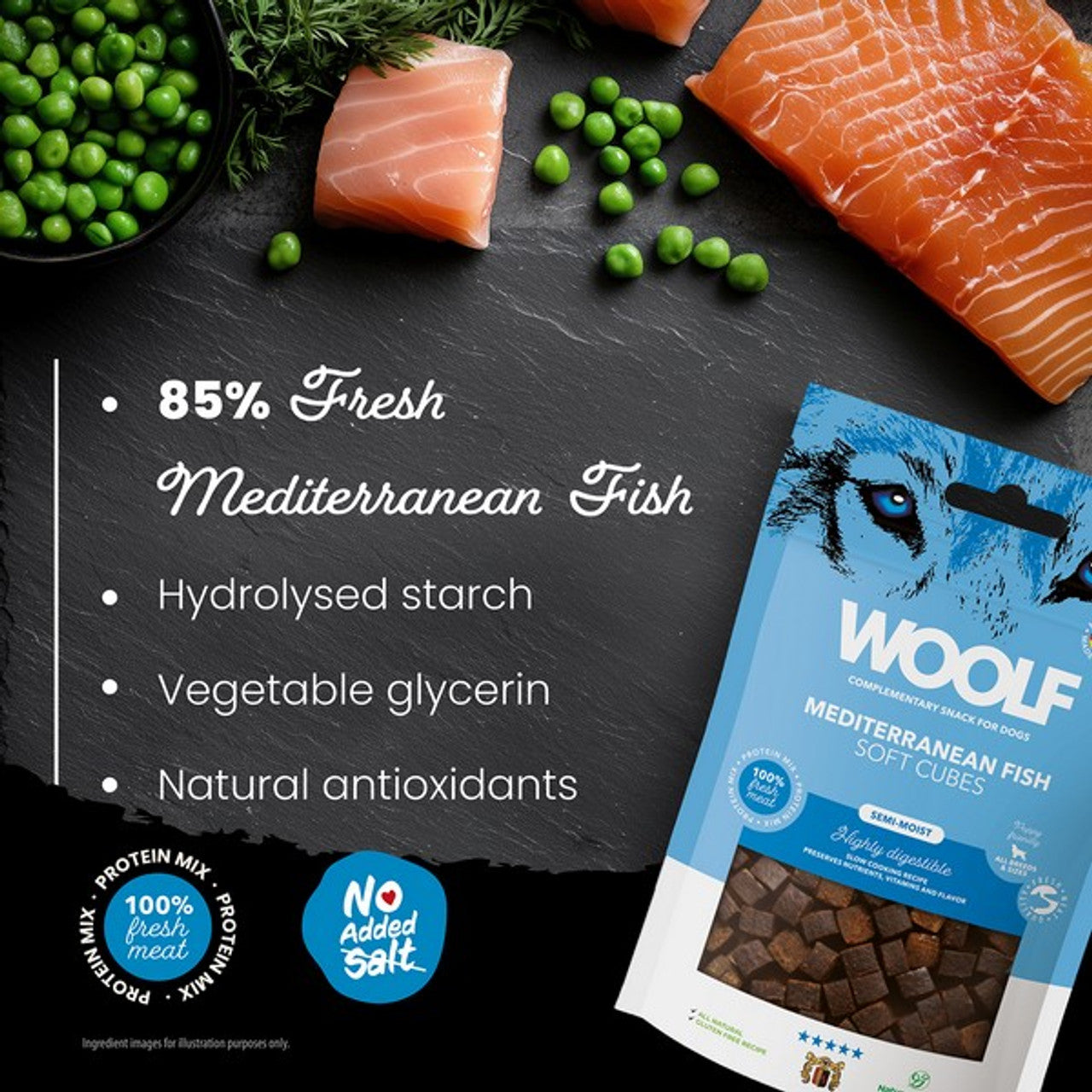 CoA Woolf Soft Cubes Mediterranean Fish 100g