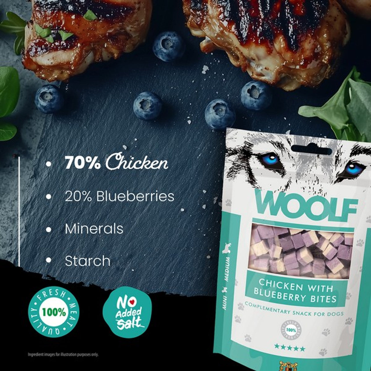 CoA Woolf Chicken with Blueberry Bites 100g