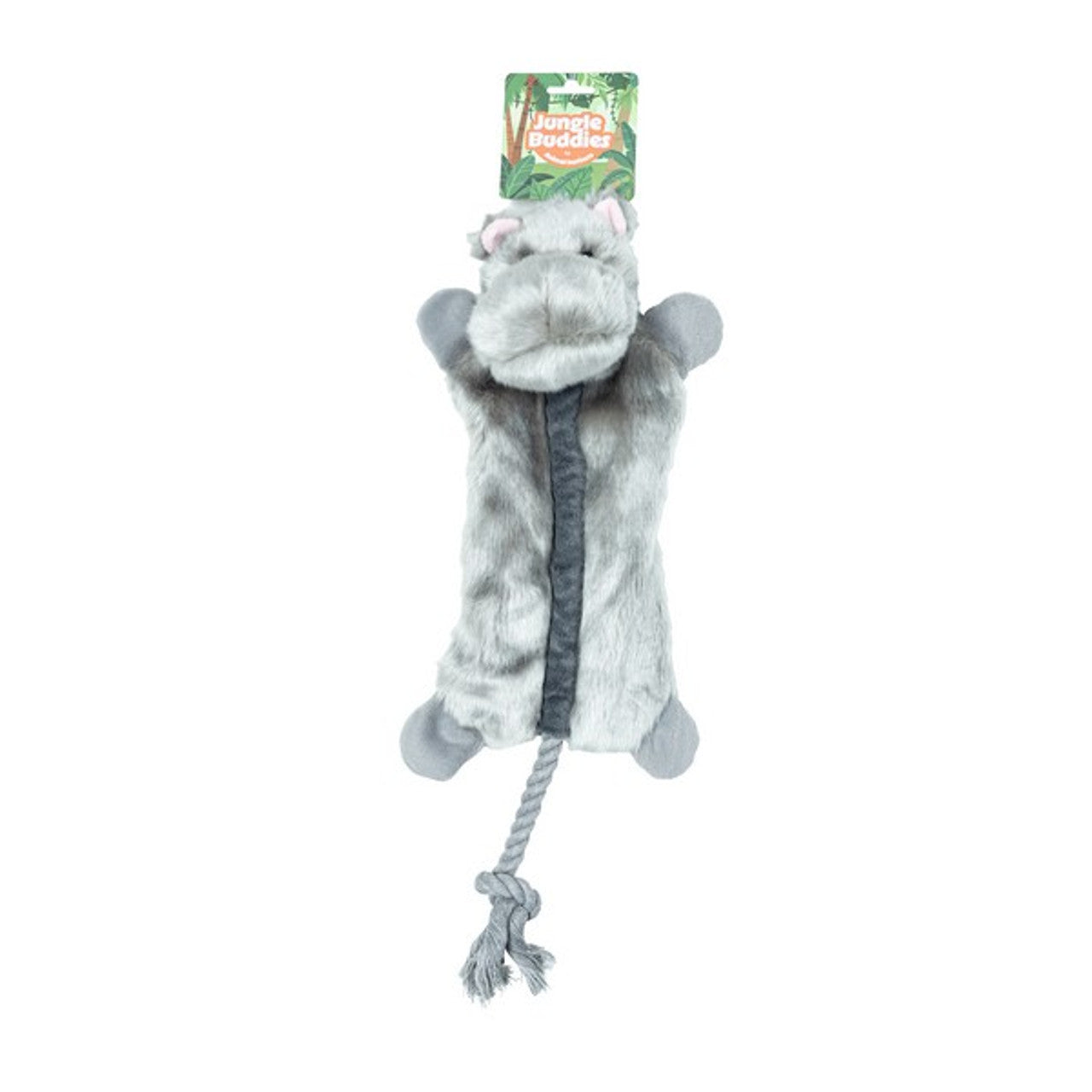 Animal Instincts Jungle Buddies Plush Hippo with Rope