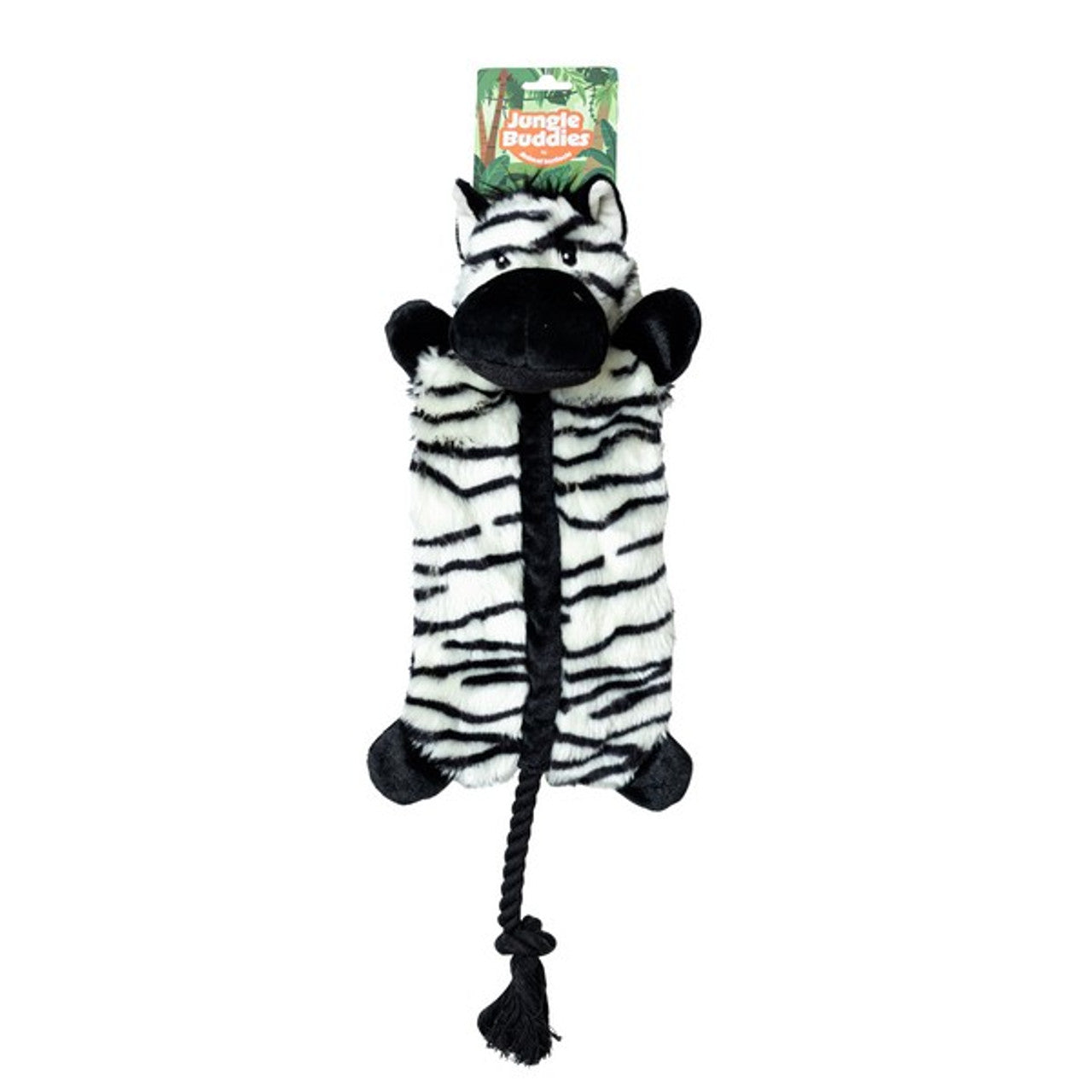 Animal Instincts Jungle Buddies Plush Zebra with Rope