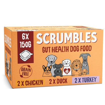 Scrumbles Grain Free Wet Dog Food Multipack Meaty 6x150g