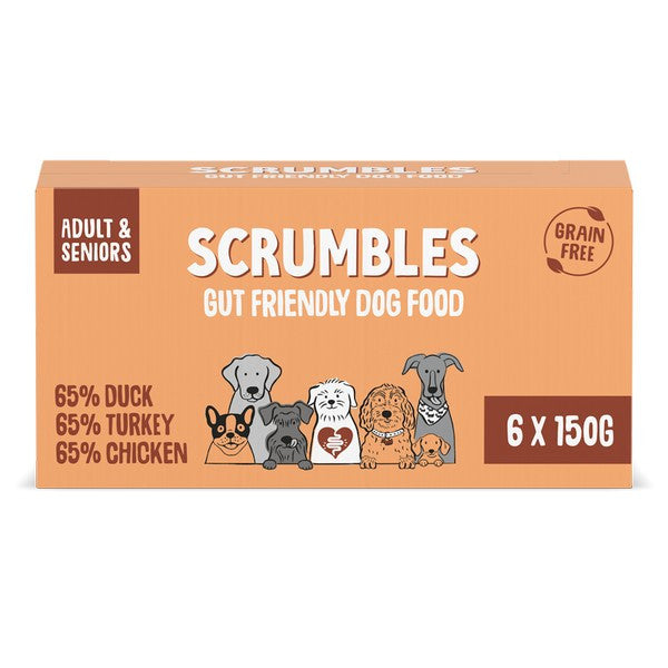 Scrumbles Grain Free Wet Dog Food Multipack Meaty 6x150g