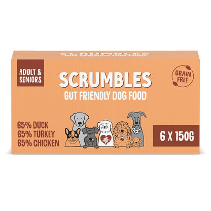 Scrumbles Grain Free Wet Dog Food Multipack Meaty 6x150g