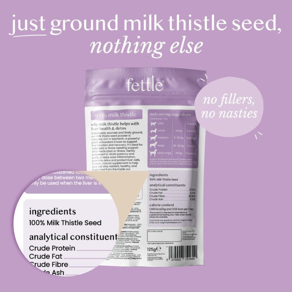 Fettle Ground Seed Milk Thistle Powder 125g