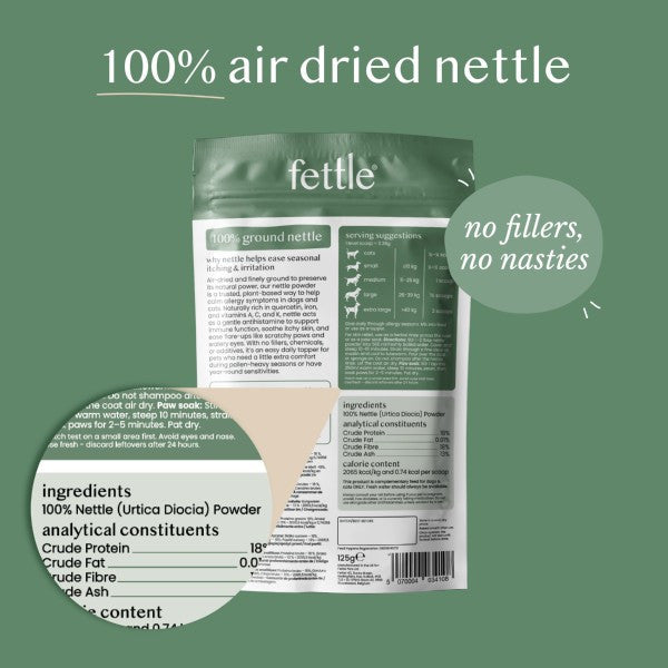 Fettle Pure and Natural Nettle Powder 125g