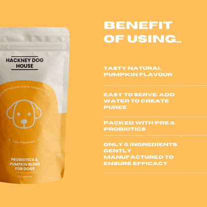 Hackney Dog House Real Pumpkin Powder and Probiotic Blend 225g (45 servings)