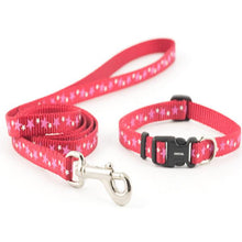 Ancol Small Bite Puppy Collar and Lead Set Stars Red