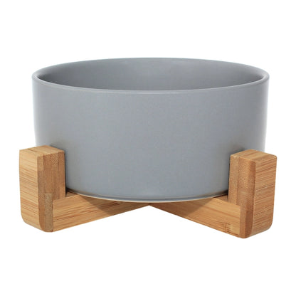 Pet Whiz Ceramic Bowl with Bamboo Stand - 5 colours