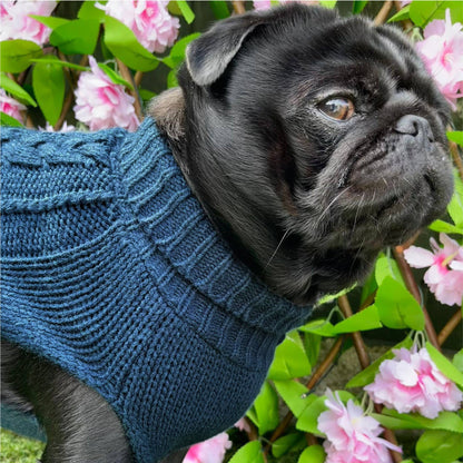 HugglePets Legacy Cable Knit Dog Jumper: Navy