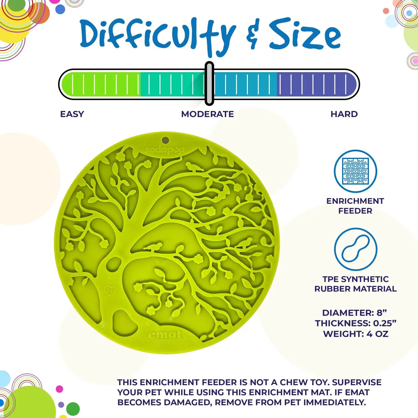 Sodapup - Tree of Life eMat Enrichment Lick Mat With Suction Cups