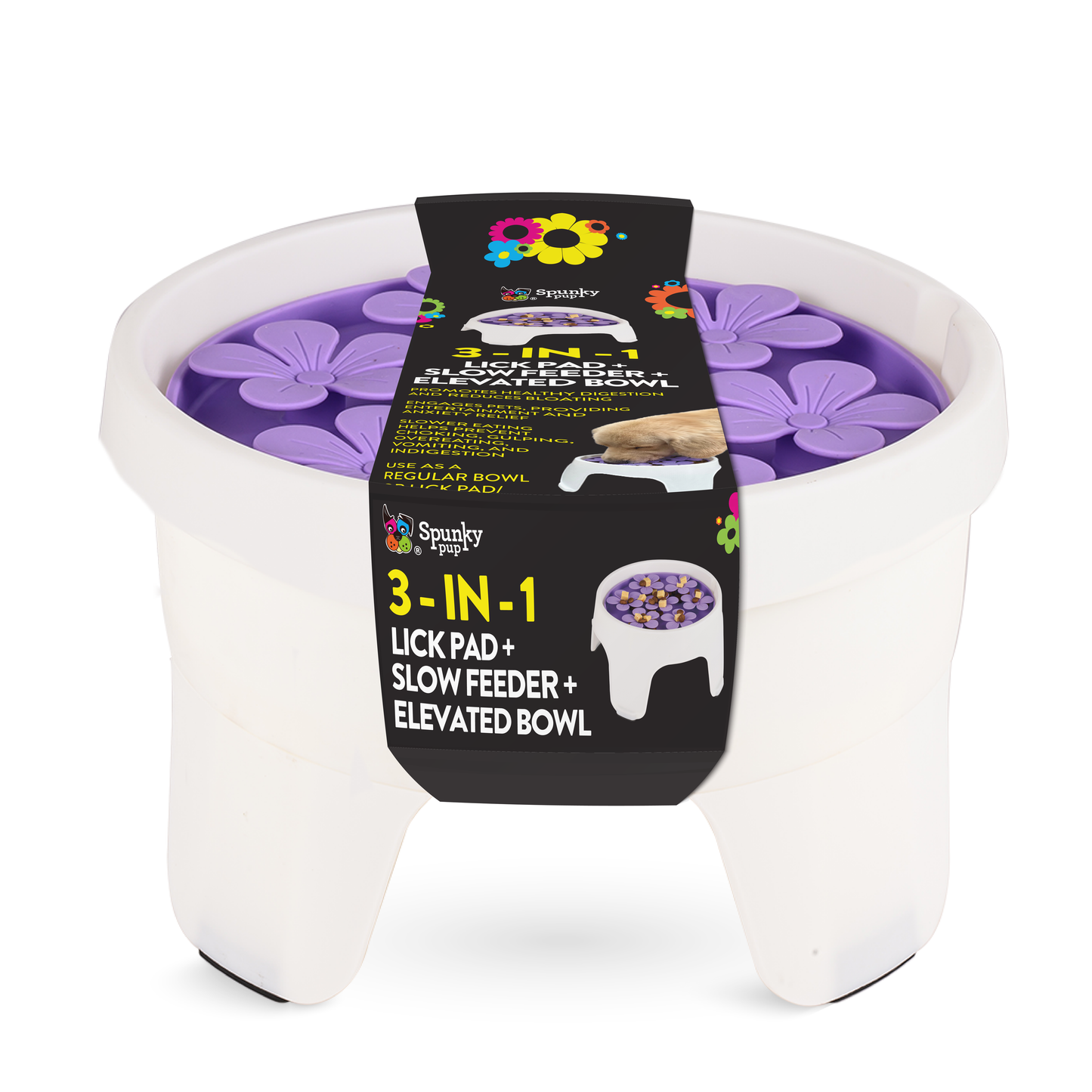 Spunky Pup Lick Pad - Slow Feeder Duos: Flower