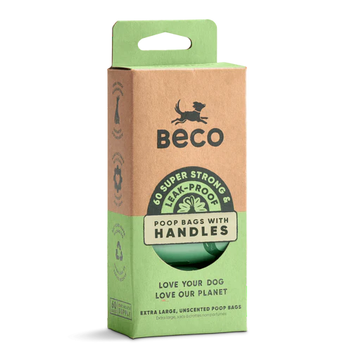 Beco Large Poop Bags with Handles 60 | Dispenser Compatible