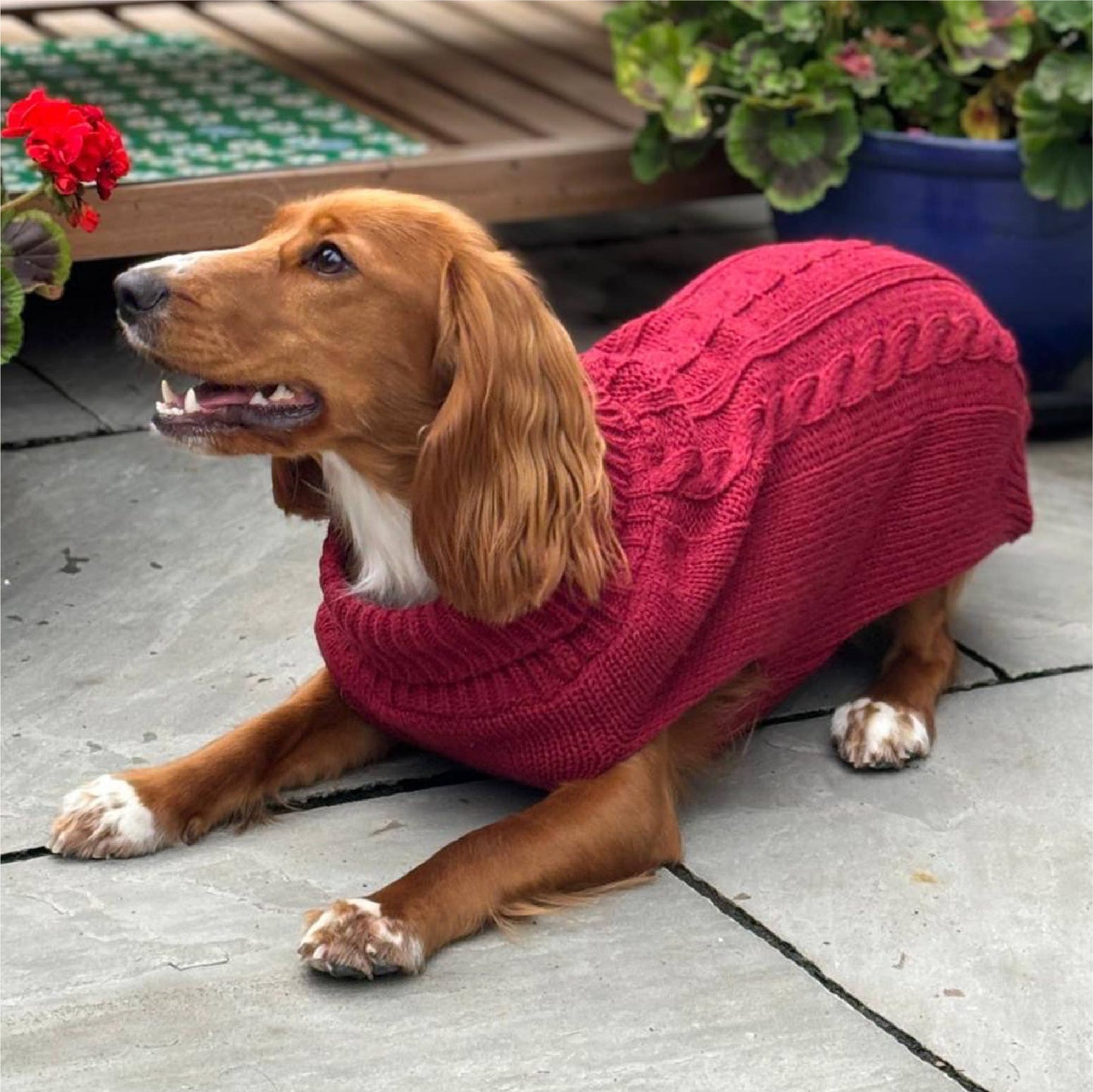 HugglePets Legacy Cable Knit Dog Jumper: Khaki