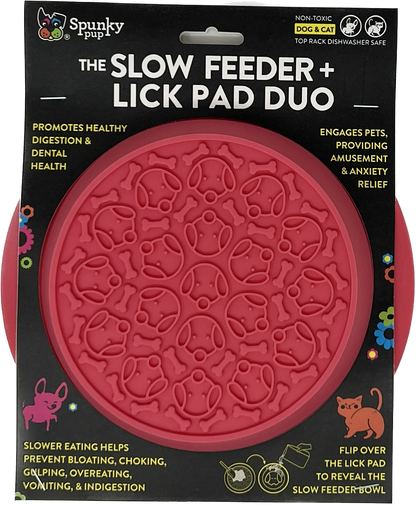Spunky Pup Lick Pad + Slow Feeder DUO Bowl