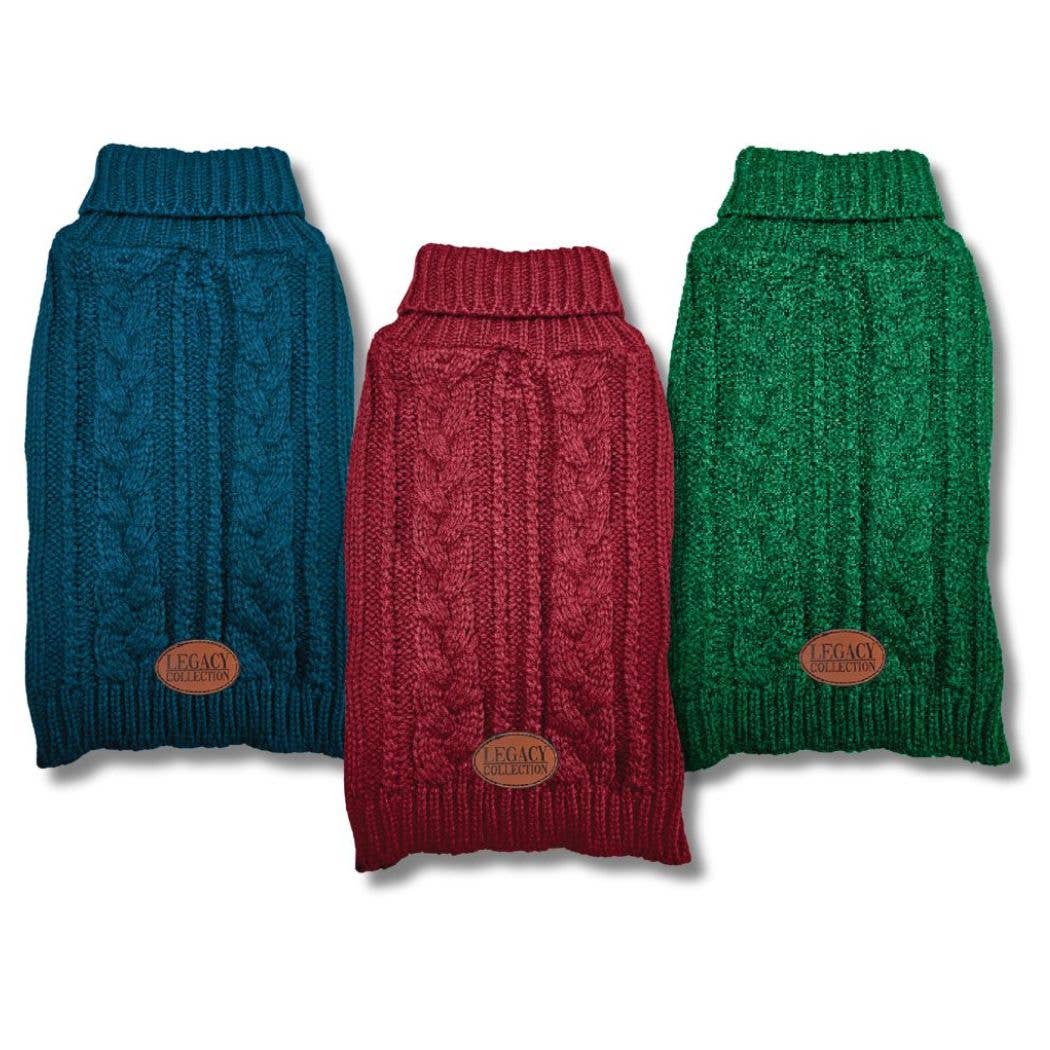 HugglePets Legacy Cable Knit Dog Jumper: Navy