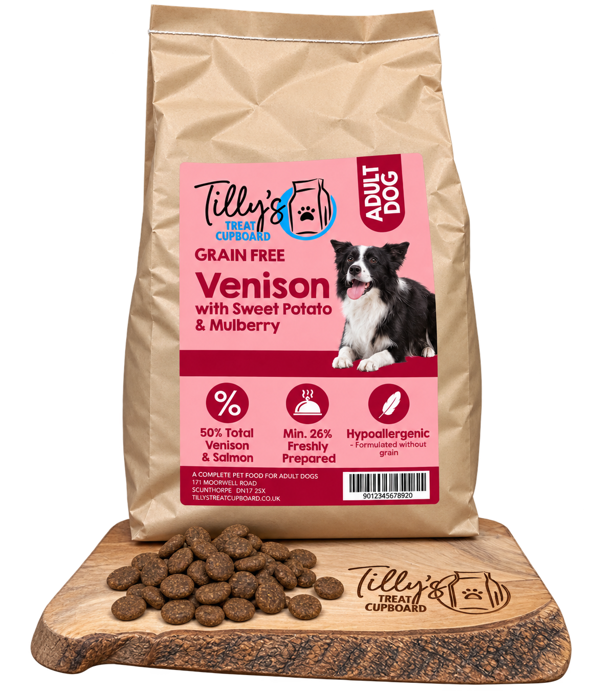 Tilly's Grain Free ADULT Venison with Sweet Potato & Mulberry (brown bag)