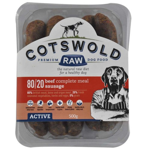 Cotswold Raw Beef Sausages - 80/20 ACTIVE - 500g