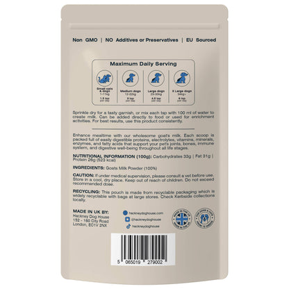 Hackney Dog House Goats Milk Powder for Dogs - Makes Six Pints
