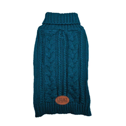 HugglePets Legacy Cable Knit Dog Jumper: Navy