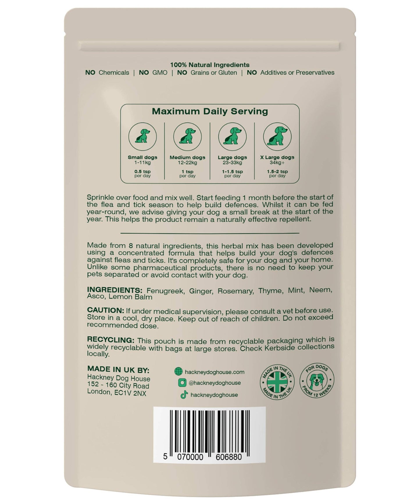 Hackney House Flea and Tick Powder for Dogs