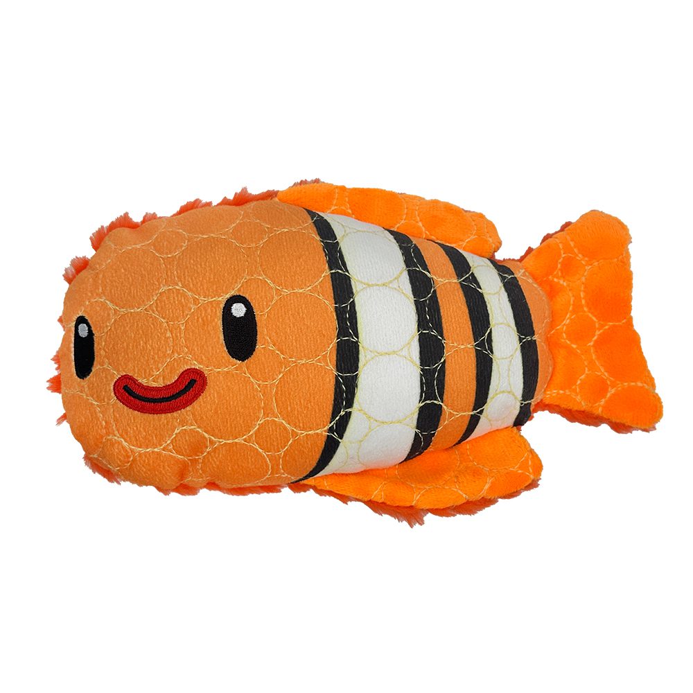 Clown Fish Plush Tough Toy - Durable, Kevlar-Built, Squeaker for Strong Chewers