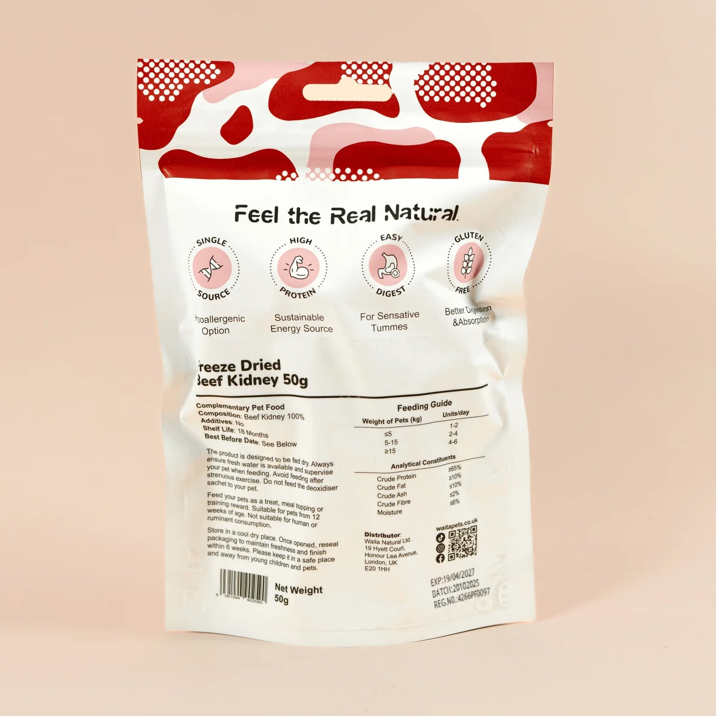Waita Freeze-Dried Beef Kidney 50g