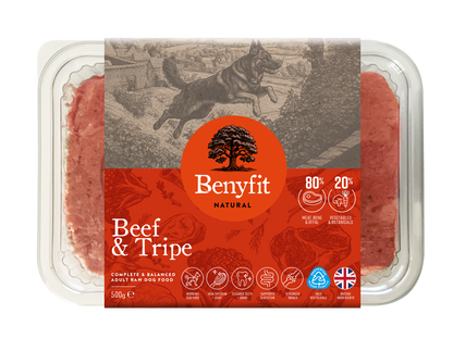 Benyfit Natural Beef & Tripe Complete Adult Raw Working Dog Food