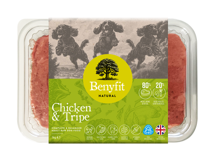 Benyfit Natural Chicken & Tripe Complete Adult Raw Working Dog Food