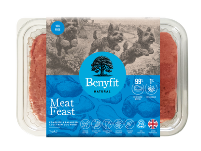 Benyfit Natural Meat Feast Turkey Complete Adult Raw Working Dog Food