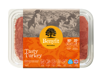 Benyfit Natural Tasty Turkey Complete Adult Raw Working Dog Food