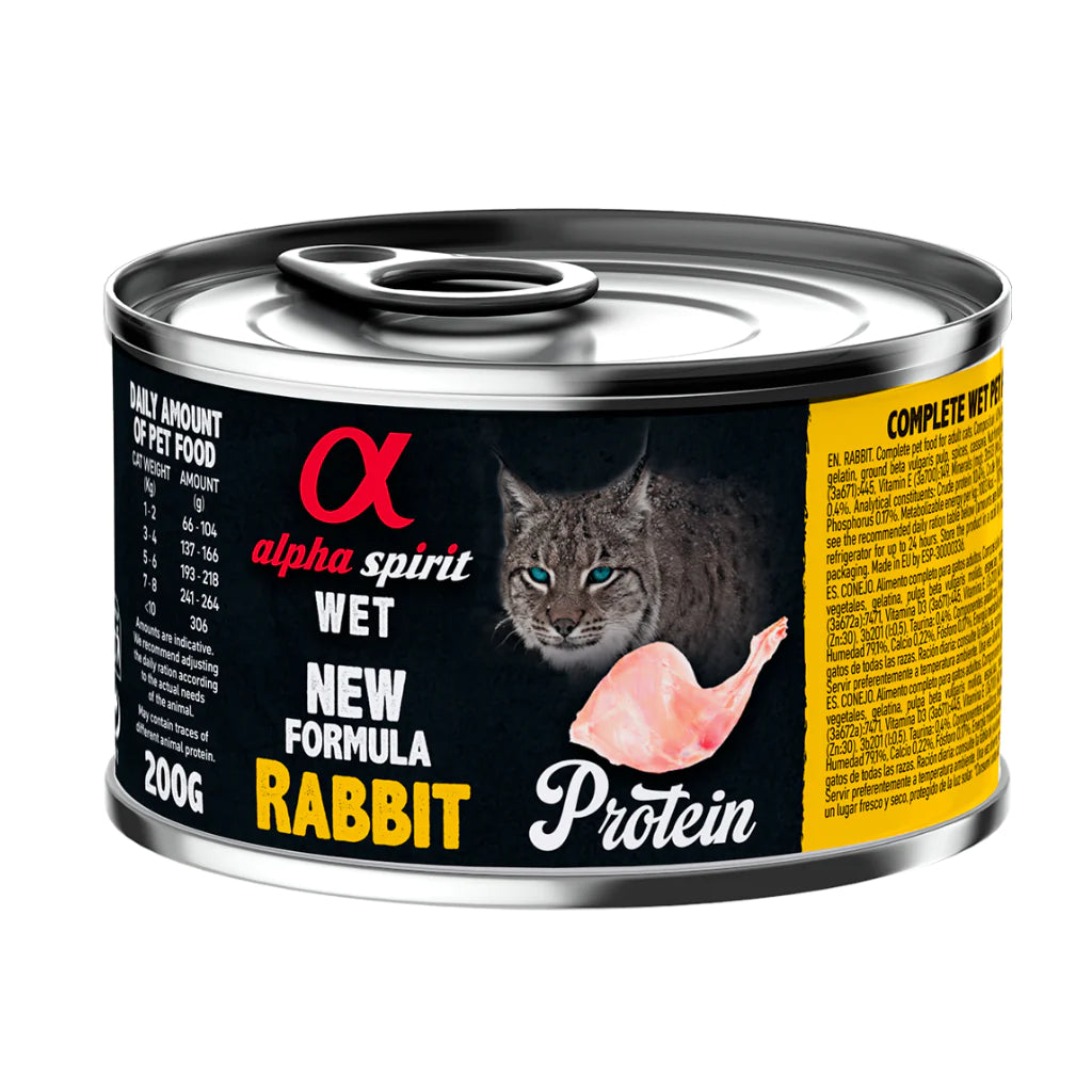 Alpha Spirit Rabbit Complete Wet Food Can for Cats (200g)