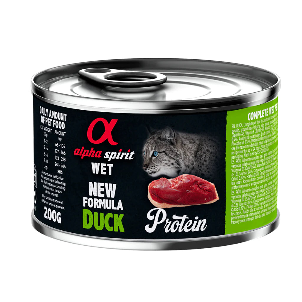 Alpha Spirit Duck Complete Wet Food Can for Cats (200g)