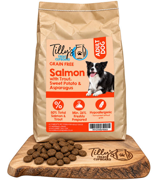 Tilly's Grain Free ADULT Salmon with Trout, Sweet Potato & Asparagus (brown bag)