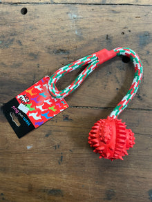 Hem & Boo Christmas TPR Spikey Ball On Rope Toy
