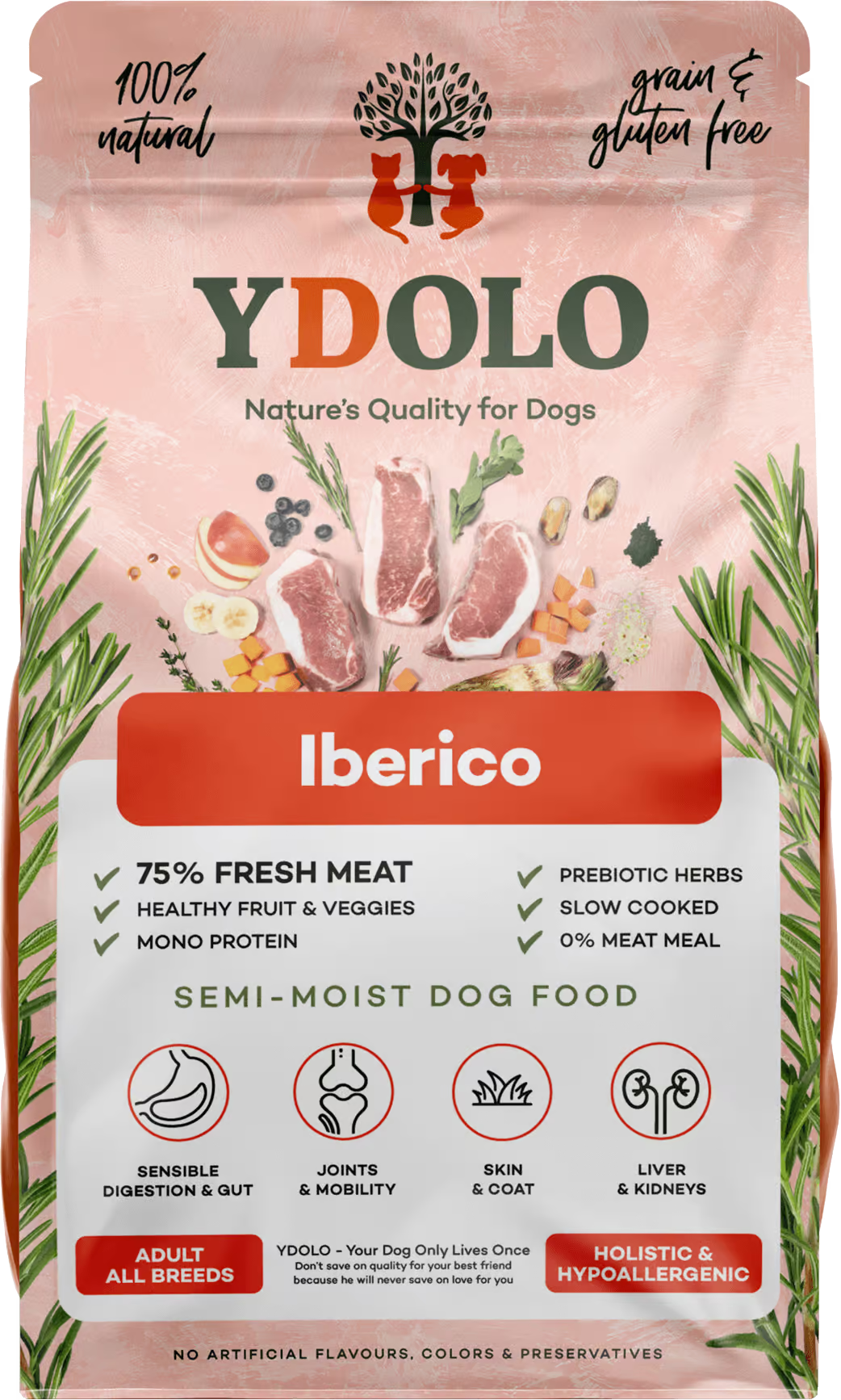 YDOLO Iberico (Pork) Complete Dog Food Semi Moist