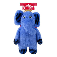 Blue elephant plush toy with Kong Jungle branding on a white background