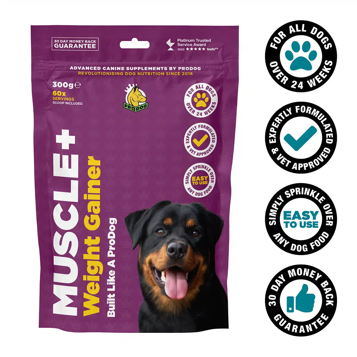 ProDog MUSCLE+ Weight Gainer and Muscle Builder Supplement For Dogs