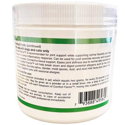 White jar with green label on a white background