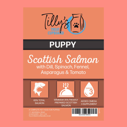 Tilly's Black Bag PUPPY Scottish Salmon with Dill, Spinach, Fennel, Asparagus & Tomato,