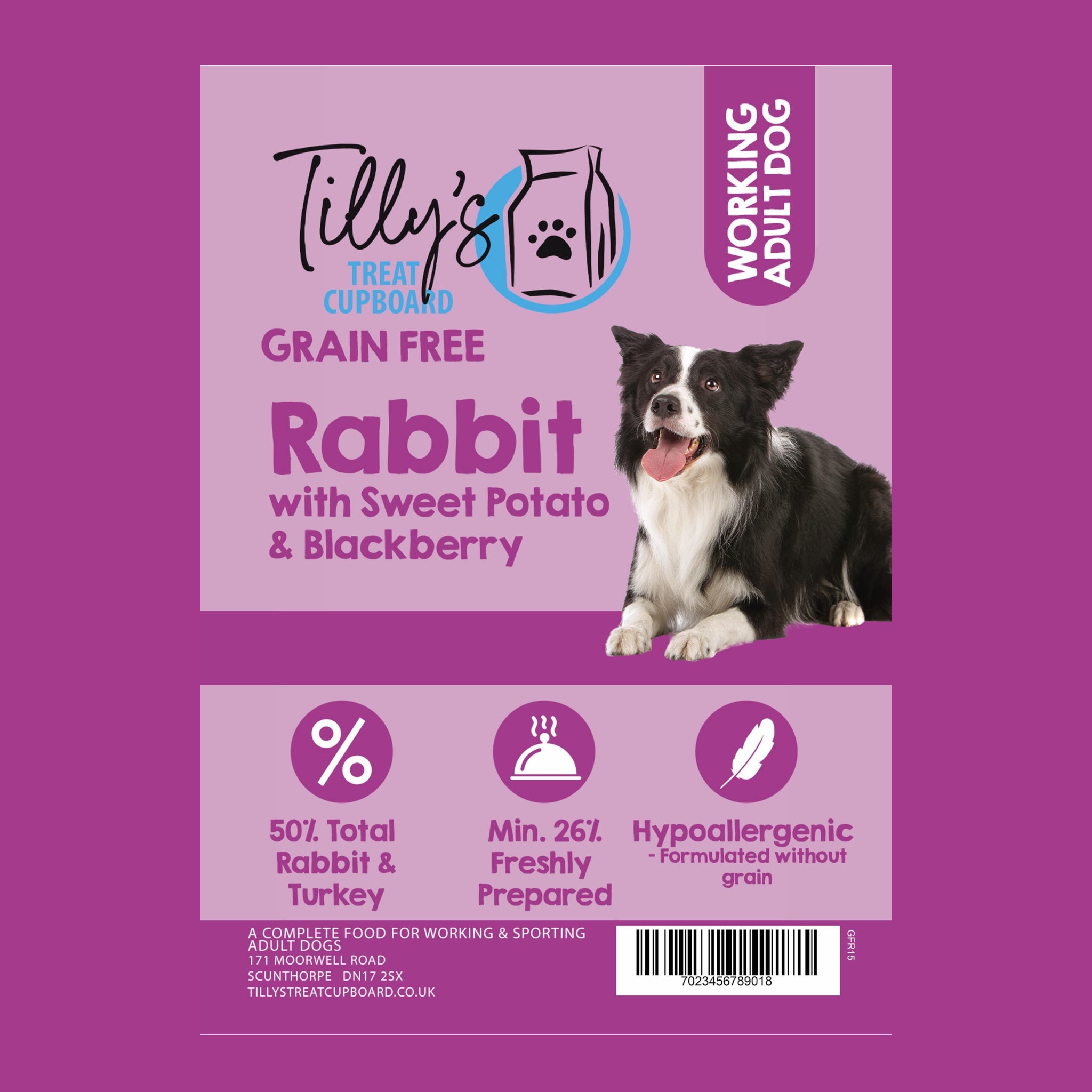 Tilly’s Brown Bag ADULT Rabbit with Turkey, Sweet Potato and Blackberry
