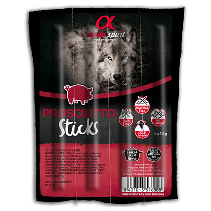 Alpha Spirit Prosciutto Dog Treat Bar String stick