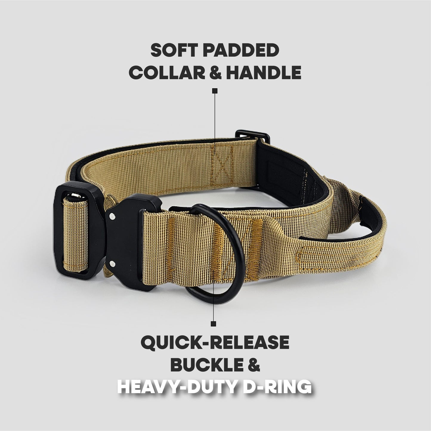 HugglePets Tactical K9 Endurance Adjustable Dog Collar